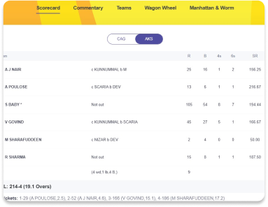 Cricket Players Grid