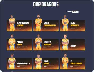 Cricket Players Grid